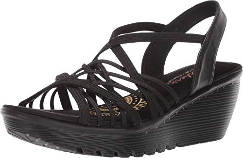 Skechers Parallel - Crossed Wires - Multi Gore Slingback Damen-Sandalen, Schwarz, 38 EU