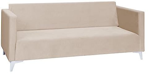 Mirjan24 Sofa Somag III, Hochwertiges 3 Sitzer Couch, Polstersofa, Farbauswahl, Couchgarnitur, Sofagarnitur, Wohnlandschaft, Polstermöbel (Solo 251, Füße: Weiß Hochglanz)