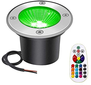 AMDHZ RGB Foco led Jardin Colores, Luces Exterior Suelo empotrables Mando a Distancia RF inalámbrico 12V 24V Foco de jardín de Color por Patio, jardín, Camino (Color : 12V, Size : 6W)