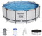 Bestway Steel Pro MAX Frame Pool Komplett-Set mit Filterpumpe Ø 396 x 122 cm, lichtgrau, rund