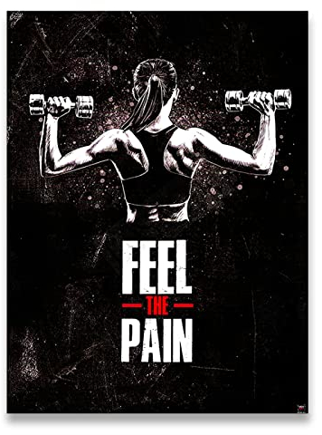 REYTOL Frauen Hanteln Fitness Sport motivational Leinwand Poster Fitnessstudio Dekor Geschenk Bodybuilding Inspirierende Leinwand Wand Bilder Schlafzimmer Dekor Bilder（Kein Rahmen）