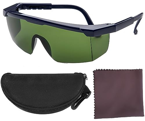TogtherKings Laserschutzbrille,Laserschutzbrille 200nm-2000nm,Stylische Schutzbrille,Diode Laser Schutzbrille,mit Brillenputztuch und Brillenetui,Ihre Augen Vollständig Schützen Können(Grün)
