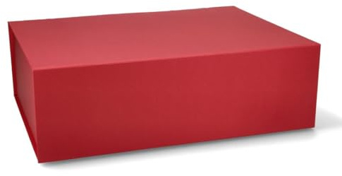 ideas in boxes Premium Geschenkbox mit Deckel, faltbar, Geschenkkarton, Magnetbox, Geschenkverpackung für Weihnachten & Geburtstag, Magnetfaltbox, Rot matt, 38x28x12cm