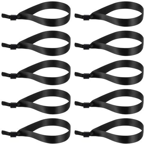 PATIKIL Disposable Cloth Wristbands for Events, 100 Pcs Adjustable Cloth Event Wristbands Colored Wrist Bands for Concert Club Parties, Black, 13.8x0.6