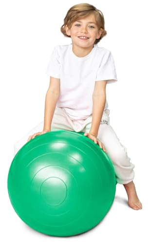 BABYGO® Sensory Exercise Ball | Peanut Ball for Kids Children | Autism Therapy Calming Development Activities Motor Skills | Exercise Book & Pump Included (Kids Peanut Ball, Green)