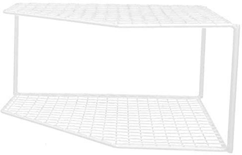 HAMPPLIES Shelf Unit Double Tiered Table Top Organizer Iron Pan Rack Drainage Mesh, Space Saving Multi-function Pot Organizer for Home Sink and Cabinet Storage