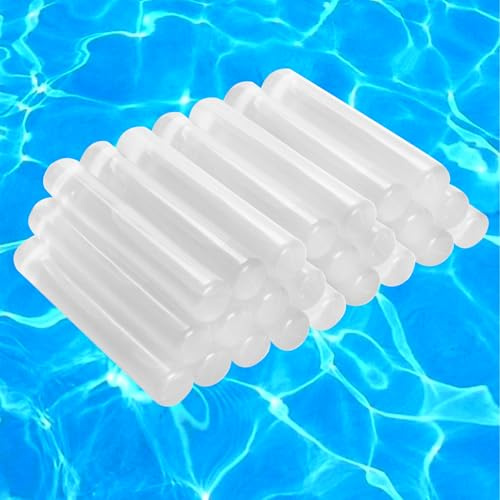 24 Pack Reusable Ice Cubes for Drinks, Quick Freeze Reusable Water Bottle Ice Stick BPA Free, Washable Plastic Clear Ice Cubes for Whiskey, Wine, Coffee (24 pack Transparent)