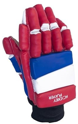 HockeyPlayer L'Estel Skates Guanti da Giocatore di Hockey Pattini Eco - Hockey Pattini (Rosso/Blu/Bianco, Bambino/S)