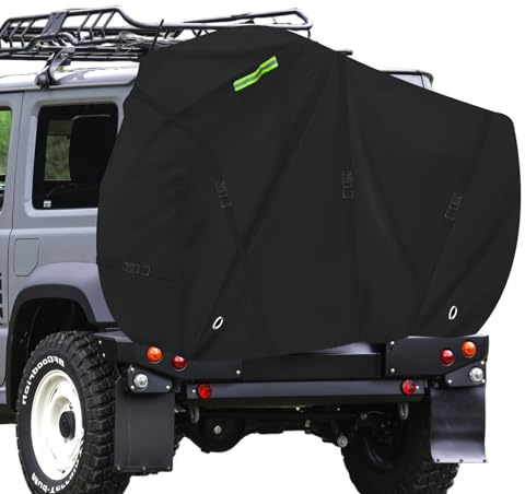 Housse pour porte 3 vélos,housses de protection porte-vélo arrière camping car, résistance à la déchirure Oxford 600D, noir (210*80*115CM)