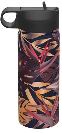 Bouilloire isotherme de sport avec impression de fleurs tropicales - 532 ml - Respectueux de l'environnement et polyvalent - Bouteille de voyage