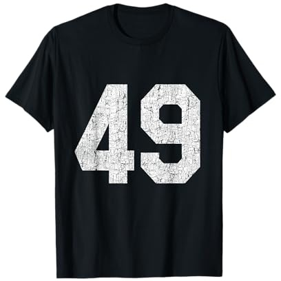 #49 Trikot Uniform Varsity Sports Nummer 49. Geburtstag T-Shirt