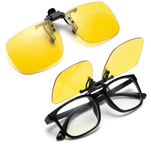 Cloxtralon Nachtfahrbrille für Brillanträger Herren Damen, Nachtbrille zum Autofahren, Brille für Nachtfahrten, Reduziert Blendung, Hohe Auflösung, Nachtsichtbrille für Autofahrer