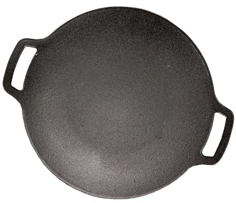 Ciieeo Sartén para Asar Parrilla de Hierro Fundido Bordes Lisos y Redondeados, Antiadherente, Adecuado para Camping y Fines de Semana al Aire Libre