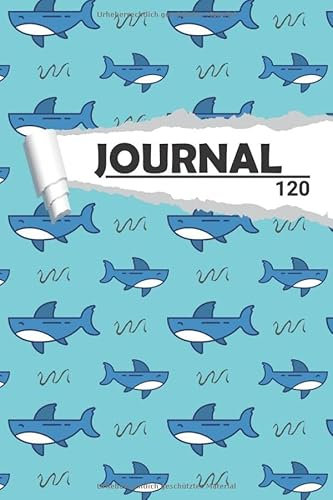 Journal kleiner Hai: Notizbuch I DIN A5 I 120 Seiten I Blanko I Organizer I Tagebuch I Skizzen I Handletter (Abstrakte Muster, Band 1)