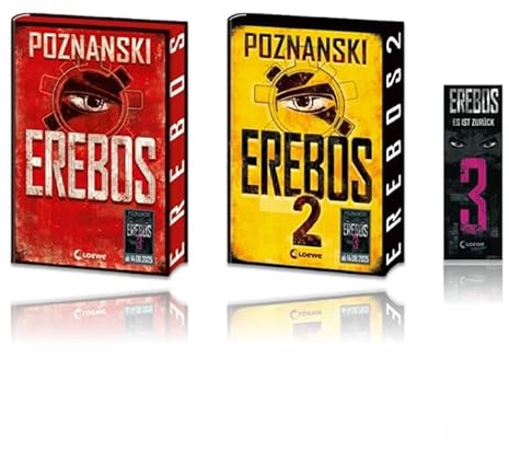 Ursula Poznanski 2er Bücher Set inkl. Lesezeichen | Erebos Tritt ein oder kehr um! + Erebos 2 Erebos ist zurück... und hat dazugelernt mit limitierten Farbschnitt | Jugendbestseller-Krimi | Hardcover