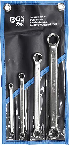 BGS 2264 | Double Ring Spanner Set with E-Type Ring Heads | E6 x E8 - E20 x E24 | 4 pcs.