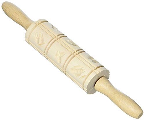 Städter 848092 Springerlesmodel-Rolle 12 Springerleswalze, Holz, braun, 35 x 16 x 5 cm,