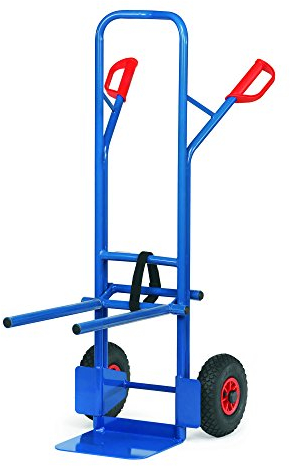 Fetra Stuhlkarre, Traglast 300 kg, Schaufel, Luftbereifung, Ral 5007, 1 Stück, 580 x 1300 mm, blau, B1335L