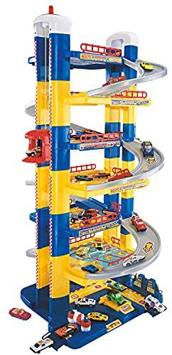MOLTO | Parking pour Enfants de 7 étages avec Garage, rampes, laverie, Ascenseur, Station-Service et Zone de graissage | Jouets éducatifs pour Enfants | À partir de 3 Ans