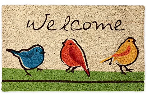 DII Natural Coir Doormat Outdoor Welcome Mat, 17x29, for The Birds