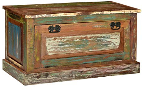 vidaXL Schuhbank Schuhschrank Schuhregal Sitzbank Flurbank Schuhablage Truhenbank Schuhaufbewahrung Bank Altholz Massiv 85x40x45cm