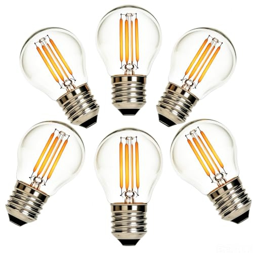 Etrogo Mini LED Glühbirnen Filament E27 G45 4W 6er Set flimmerfrei | 400 Lumen lampe led in Golfballform,Ersetzt 40 Watt,Nicht dimmbar