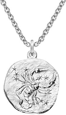 trendor Sternzeichen Skorpion mit Halskette 925 Silber Ø 16 mm 08441-11 | Tierkreiszeichen Anhänger Sterlingsilber für Damen, Herren oder Kinder,