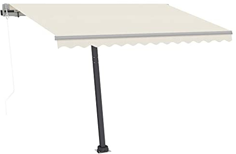 vidaXL Toldo de Pie Automático, Sombrilla Retráctil, Toldo Resistente al Agua Rayos UV, Toldo Plegable para Balcón Jardín Terraza, Crema