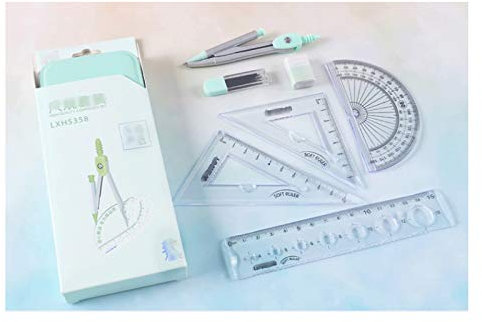 sararui Schulzirkel Zeichnungswerkzeuge & Entwurfs-Kits für Studenten-Teiler-Zeichnungs-Zeichnungsarchitektur Kompass-Set (mit Eisenkastenverpackung) Zirkel Schule (Color : Green)