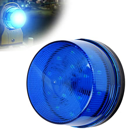 Lumière Stroboscopique D'urgence LED Bleue, 12 V Bleu LED Stroboscopique Balise Alarme D'urgence Signal D'avertissement Lumière Clignotante sans Son Clignotant Lampe Stroboscopique Voyant D'averti