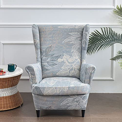 WYJHNLBEDC 2 Stück Ohrensessel überzug Stretch, Elastischer Sesselschoner | für Ohrensessel/loungesessel Outdoor/Sessel Wohnzimmer/Sofa 1 Sitzer