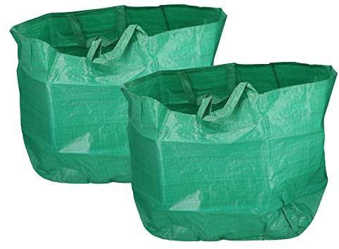 Gartenlaubsäcke 2er Set 90L Grün reißfest selbststehend Gartenabfallsäcke ca. 45cm x 55cm