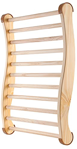 Anjetan Sauna Rückenlehne, Holz Sauna Rückenlehne Keine Flecken und Bequeme, Ergonomische S-Form Rückenlehne für Sauna Erholung Wellness Entspannung