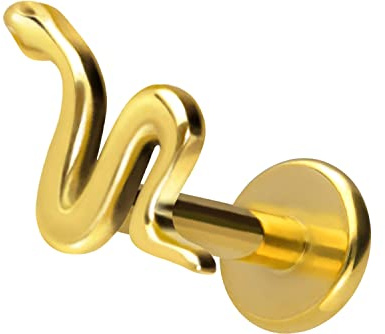 PIERCINGLINE Titan Labret mit Innengewinde Titan Aufsatz SCHLANGE Piercing Lippe Nase Ohr Helix Tragus Medusa Farb & Größenauswahl