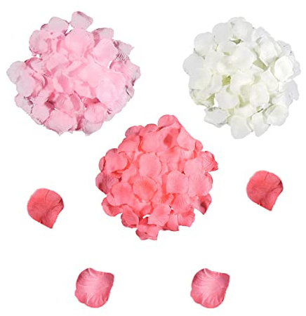 Molyorch 3000 Stück Künstliche Rosenblätter, Rosa Hochzeitsblütenblätter, Rosen Blätter Romantische, für Hochzeitsdekoration, Romantische Atmosphäre (3 Farben)