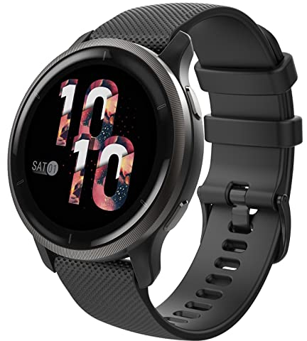 MoKo Armband Kompatibel mit Garmin Vivoactive 4S/Venu 4 41mm/3S/2S/Forerunner 265S/255S/255S Music/Vivomove 3S, 18mm Weiches Silikon Ersatzarmband Uhrenarmband Sportarmband, Schwarz