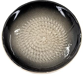 Kaladia keramisk rivjärn/keramisk hyvel enfärgad – perfekt för ingefära, parmesan etc. – i svart – Diameter: 12 cm – handgjord och handmålad – Tillverkad i Spanien