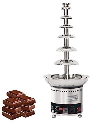 KELUNIS Fuente de Chocolate Fondue, Fuente de Chocolate Familiar Profesional con configuración Ajustable y función de Calentamiento de Bodas de Fiesta / 7 Floors