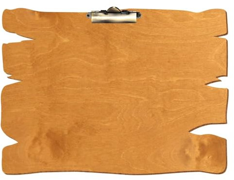 Bütic Holz Klemmbrett Holzbrettform Birnbaum für DIN A3 A4 A5 A6 aus 3 mm Birkensperrholz und mit widerstandsfähigem Klarlack versiegelt