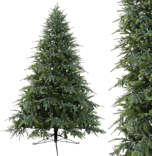 IGOOD Künstlicher Weihnachtsbaum 210cm mit 6670 LED-Beleuchtung, Einfacher Aufbau Weihnachtsbaum Künstlich aus 100% Spritzguss, Besonders Naturgetreuer PE Tannenbaum mit Christbaum Metallständer