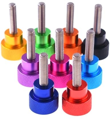 5 Stück Aluminium Rändelschraube M3 M4 M5 M6 Aluminium Rändelkopf Edelstahl Handfestschrauben, Schwarz, M4x8mm