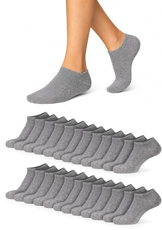 Basic Treasure 12 par sneakerstrumpor unisex bomull grå 43/46, mjuk
