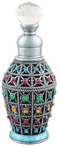 Cabilock Botella De Perfume Vintage De Vidrio 0.4Oz Recargable Para Aceites Esenciales Y Perfumes Vacíos Diseño Retro Elegante Ideal Para Viajes Decoración Del Hogar Y Uso Diario