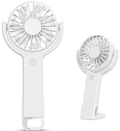 Sichy Mini Portable Fan, Powerful Handheld fan, Sleek Design 5 Speed Personal Small Desk Fan with Folded Base, Lightweight Makeup USB Rechargeable Fans for Stylish Girl Women Travel Indoor Outdoor