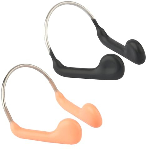 Thyonta 2PCS Wire Metal Nose Clip Swimming Nose Plugs Gear Waterproof Accessories in Box Designed for Adult Swimming and Water Sports (Black Yellow)