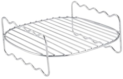 Aramox Bandeja para Hornear Brochetas de Capas, Rejilla para Barbacoa de Repuesto, Bandeja para Hornear Brochetas de Doble Capa para Freidora de Aire