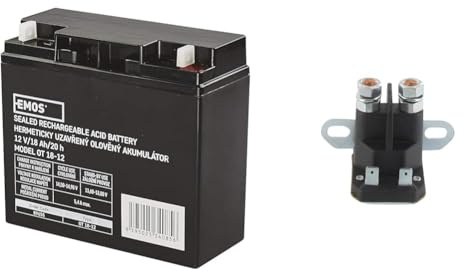 Les emos Entretien libre Accumulateur au plomb 12 V, 18 Ah, 1 pièce, b9655 & GREENSTAR - Relais De Démarreur - Pièce De Remplacement Adaptable Pour Tondeuses Autoportées