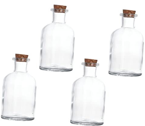 TOPBATHY 4 Stücke Mini Wishing Flaschen Kork Glas Lagerung Flasche Labor Probe Flasche Holz Stopper Für Party