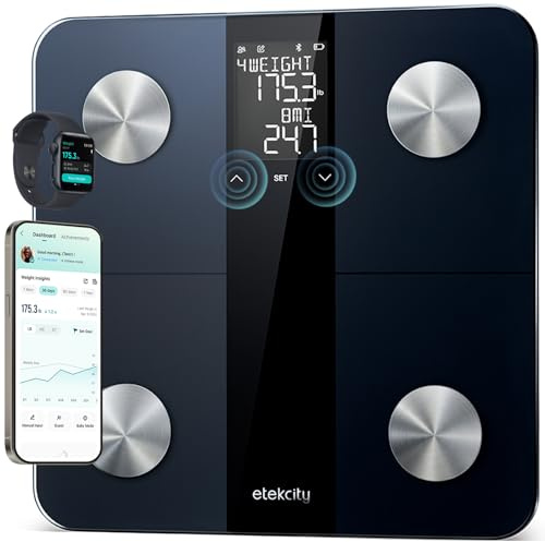 Etekcity Upgraded Smart Scale for Body Weight, FSA&HSA Eligible, Bathroom Digital Scale with BMI, Body Fat, Muscle Mass, 13 Metrics with a Large Display, Support Offline Mode and Apps Connection
