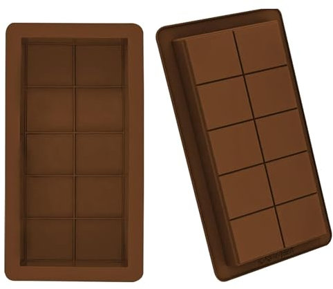Set da 2 Stampo per Cioccolato in Silicone – Stampo per Tavoletta di Cioccolato Profondo, Stampo per Cioccolatini, Stampi per Cioccolato
